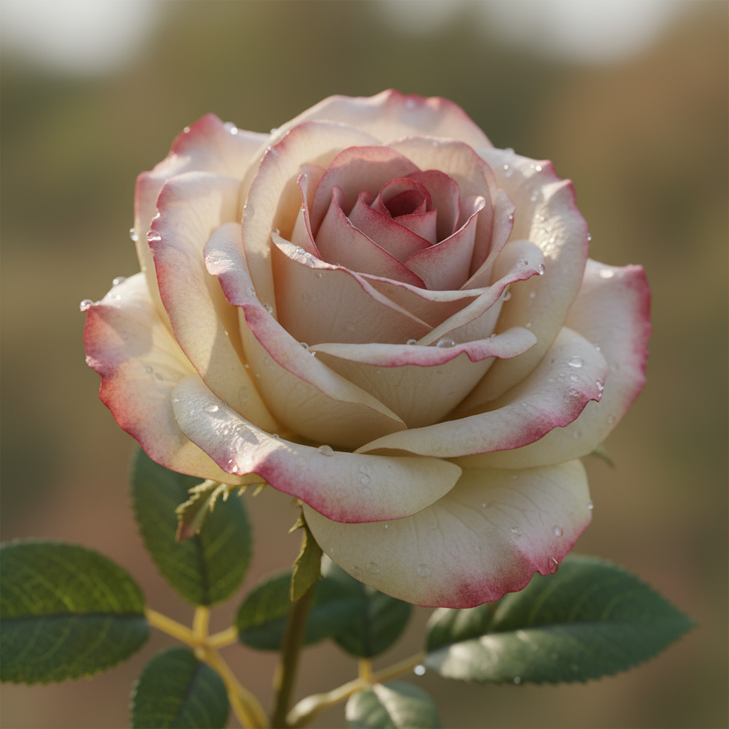 Close-up of a highly realistic artificial rose with intricate petal details